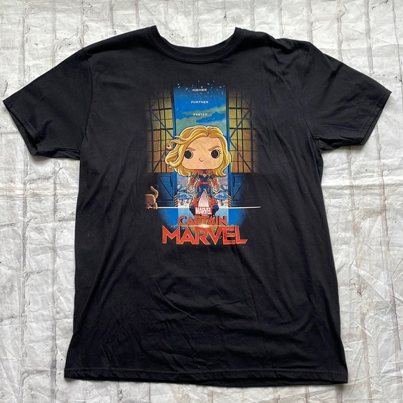 Pop Tees Captain Marvel Tee Shirt - Picture 7 of 7